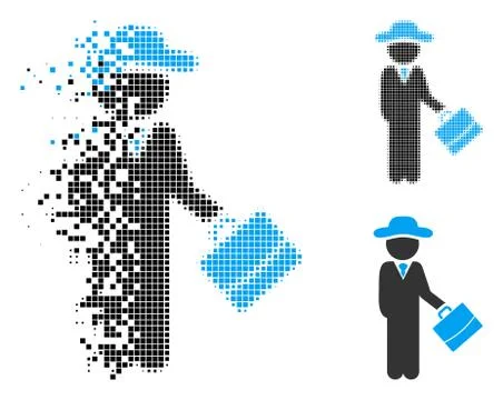 Destructed Dot Halftone Gentleman Manager Icon イラスト素材