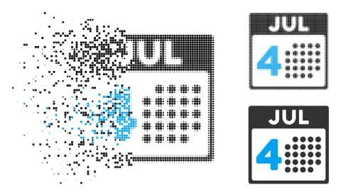 Destructed Dot Halftone Independence Day Icon イラスト素材