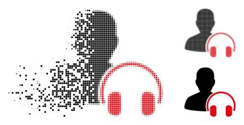 Destructed Dot Halftone Operator Icon Stock Illustration