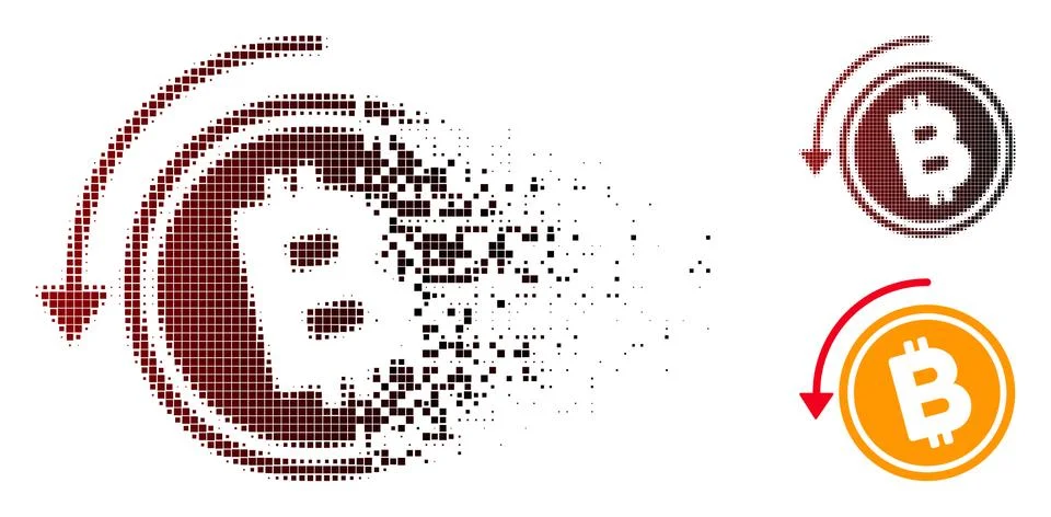 Destructed Dot Halftone Refund Bitcoin Cash Icon Stock Illustration