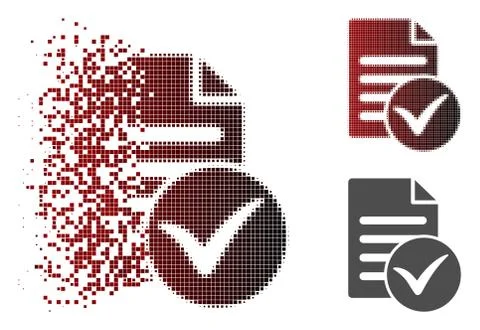 Destructed Dot Halftone Test Page Icon Illustrazione stock