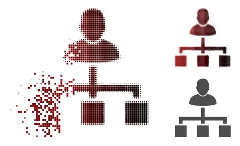 Destructed Dot Halftone User Hierarchy Icon イラスト素材
