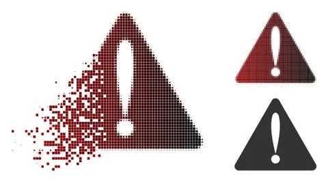Destructed Dot Halftone Warning Error Icon Stockillustratie