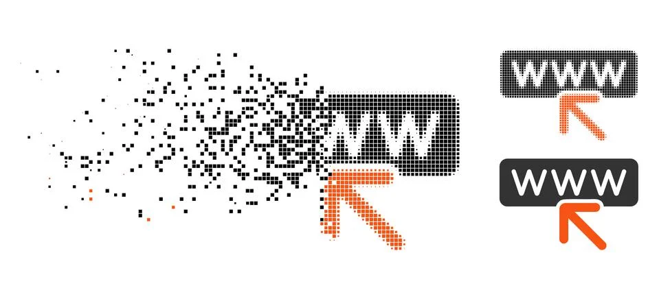 Destructed Dotted Halftone Select Website Icon 스톡 일러스트