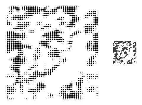 Destructed Halftone Dot Icon 库存插图