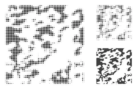 Destructed Halftone Dotted Icon 스톡 일러스트