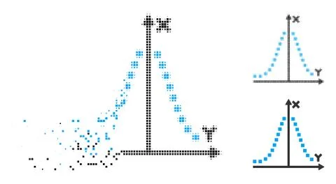 Destructed Pixel Halftone Gauss Plot Icon Ilustración de archivo