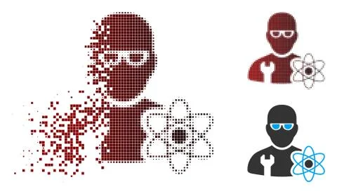 Destructed Pixel Halftone Power Engineer Icon Stockillustratie