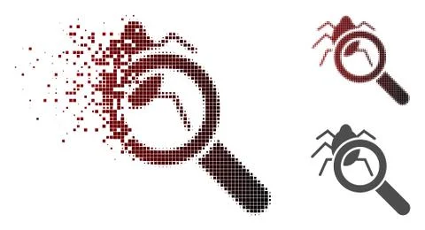 Destructed Pixelated Halftone Debugger Explorer Icon Stock Illustration