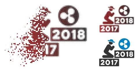 Destructed Pixelated Halftone Gentleman Pray Ripple 2018 Icon Illustrazione stock
