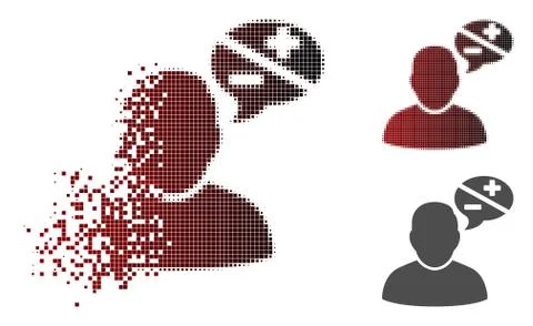 Destructed Pixelated Halftone User Arguments Icon Illustrazione stock