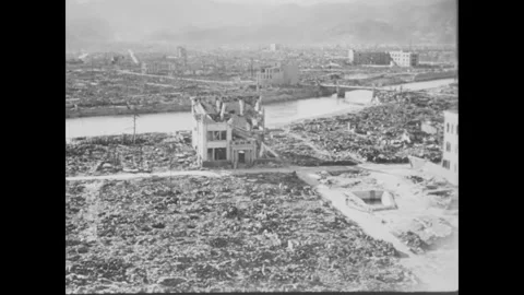 Destruction after a nuclear explosion. Hiroshima Stock Footage 296068081