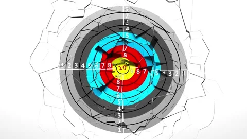 Destruction of the archery target board 스톡 동영상 172442357