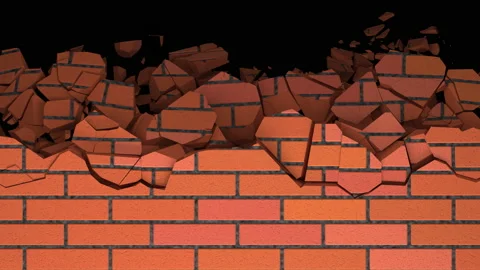 Destruction of a brick wall Stock Footage 156712979