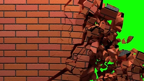 Destruction of a brick wall Stock Footage 172442249