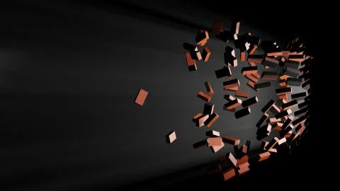 Destruction of a brick wall. Volume light Illustrazione stock