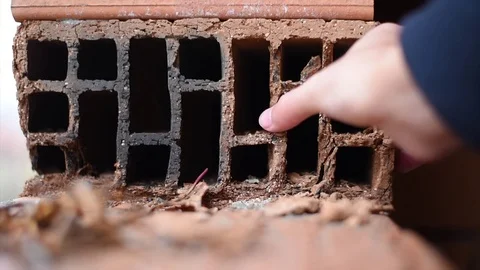 Destruction of the brick walls, Slow motion Stock Footage 84834166