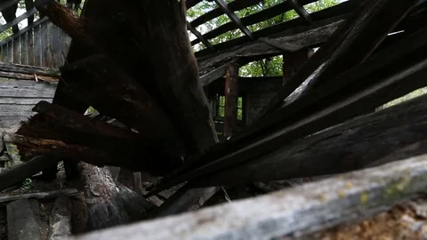 The destruction of the building under the influence of the environment Stock Footage 77683586