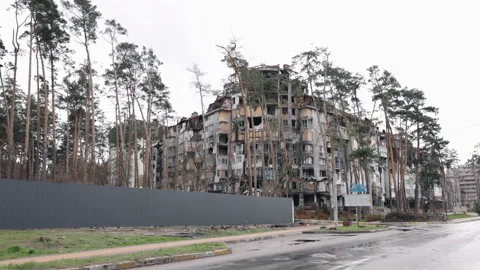 Destruction building, War zone, Building collapse Видео 245095300
