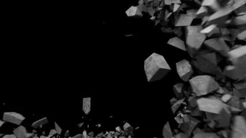 Destruction of the cement wall. Debris of falling concrete. Stock Footage 282249736