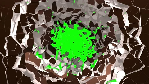 Destruction of chocolate surface with white ice cream filling Stock Footage 181568160