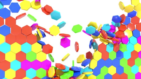 Destruction of a colored wall on a transparent background Stock Footage 236941810
