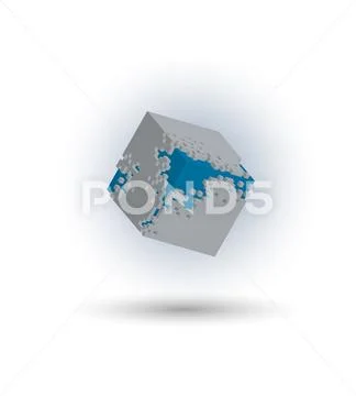 Destruction cube, Logo Stock Illustration