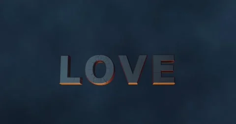 Destruction, disintegrate, break down 3D word "LOVE" located on a blue backgr Stock Footage 130547930