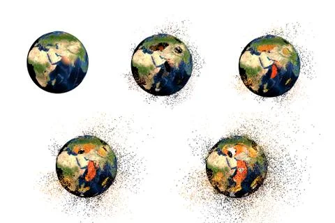 Destruction of the Earth. Global problems concept Stock Illustration