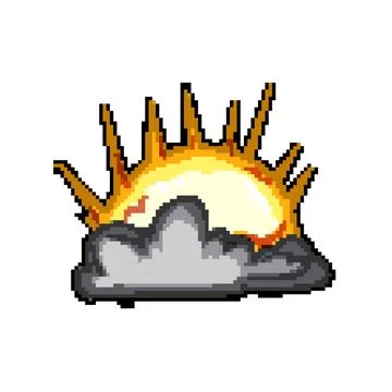 Destruction explosion effect pixel art vector illustration Stock Illustration