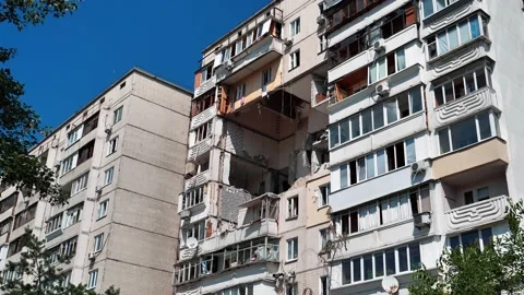 Destruction of the house from gas explosion Stock Footage 136091674