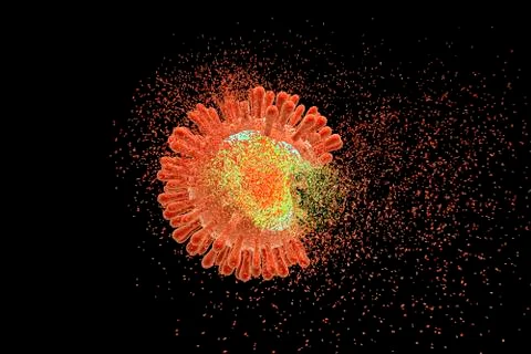 Destruction of Human Immunodeficiency Virus Stock Illustration
