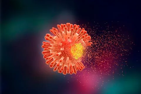 Destruction of Human Immunodeficiency Virus Stock Illustration