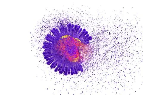 Destruction of Human Immunodeficiency Virus Stock Illustration