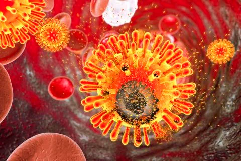 Destruction of Human Immunodeficiency Virus Stock Illustration