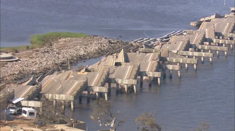 Destruction Hurricane Katrina Stock Footage 37276462