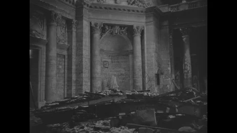 Destruction inside the Reichstag Stock Footage 103379526