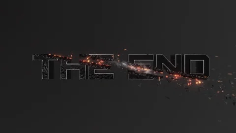 Destruction of the logo by a meteor. Outo animation. The end. Stock Footage 104820341