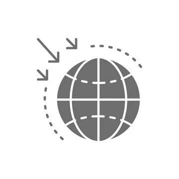 Destruction of the ozone layer gray icon. Stock Illustration