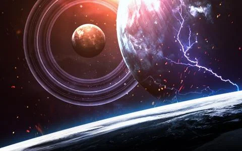 Destruction of planet Foto stock