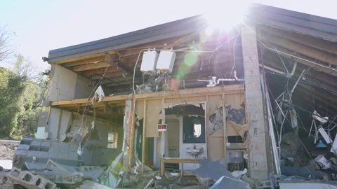 Destruction to property left in wake of Hurricane Helene Stock Footage 287996074