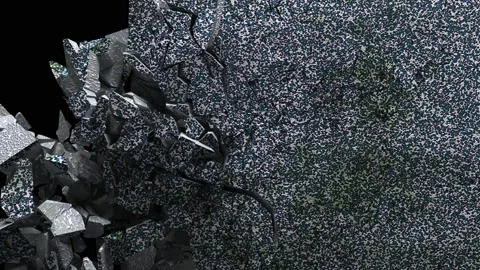 Destruction of stone surface Stock Footage 156747519