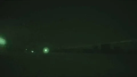 Destruction of the Target from the Minigun aboard the Helicopter Stock Footage 120843676