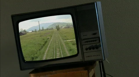 Destruction of television set  Stock Footage 436539