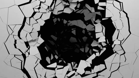 Destruction of the thin white shell surface Stock Footage 156714724