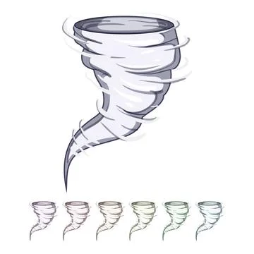Destruction tornado cartoon vector graphic Stock Illustration