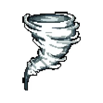 Destruction tornado pixel art vector illustration Stock Illustration