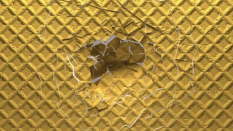 Destruction of waffle surface with white ice cream filling Stock Footage 156720079