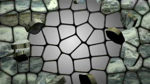 Destruction of the wall 1. Alpha channel matte Video stock 33848292