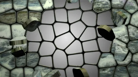 Destruction of the wall 2. Alpha channel matte Stock-Footage 33848297